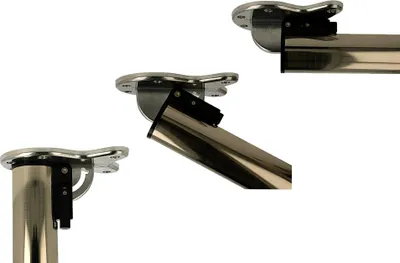 Produktbild von Abklappbares Tischbein 710mm Edelstahl finsih d:50mm Tischfuß aus Metall
