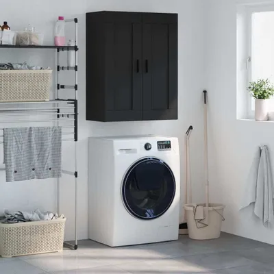 Image de vidaXL Armoire murale noire 69,5x34x90 cm Bois composite