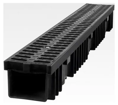 Produktbild von 1m Entwässerungsrinne Bodenrinne Terrassenrinne Ablauf Höhe 55 / 105mm A15 B125 C250 (Kunststoff)
