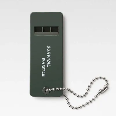 Immagine prodotto di Fischietto di emergenza - Fischietto di sopravvivenza - Fischietto in plastica - 3 suoni - Fischietto SOS - Fischietto - Verde/Nero - 1 pezzo - 7 cm - CHPN