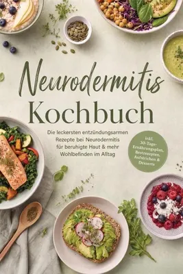 Produktbild von Neurodermitis Kochbuch: Die leckersten entzündungsarmen Rezepte bei Neurodermitis für beruhigte Haut & mehr Wohlbefinden im Alltag - inkl. 30-Tage-Ernährungsplan, Brotrezepten, Aufstrichen & Desserts