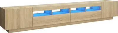 Produktbild von vidaXL TV-Schrank mit LED-Leuchten Sonoma-Eiche 260x35x40 cm