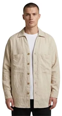 Productafbeelding van Zara oversized herenhemd, beige, met zakken, maat M