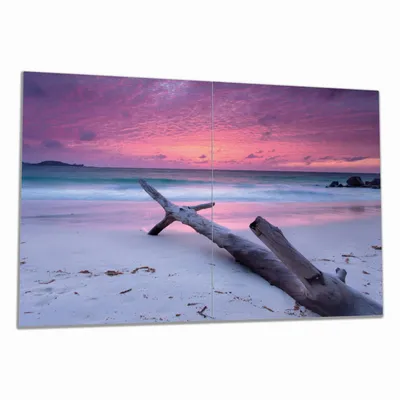 Produktbild von Wallario Herdabdeckplatte aus Glas, Größe 80 x 52 cm 2-teilig, Motiv Abendhimmel bei Sonnenuntergang
