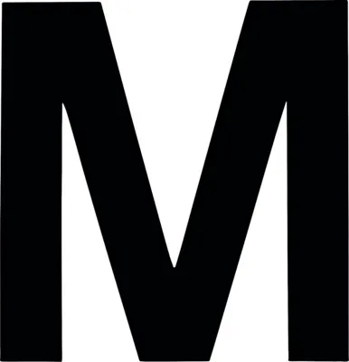 Produktbild von Klebebuchstabe "M" schwarz 35 mm