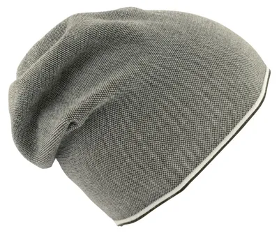 Fiebig leichte Strick-Beanie zweifarbig meliert in grün