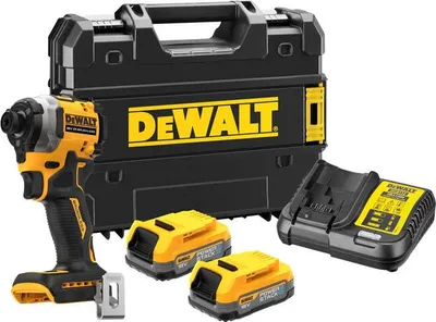 Productafbeelding van DeWalt DCF850E2T-QW accu-slagmoersleutel, 1/4 inch, inclusief 2x 18V/1,7Ah accu's