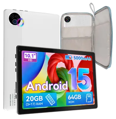 Produktbild von Tablet 10'', Android 15, 20(3+17)GB RAM, 64 GB ROM, Dual-Kamera, WiFi 6, mit Tasche