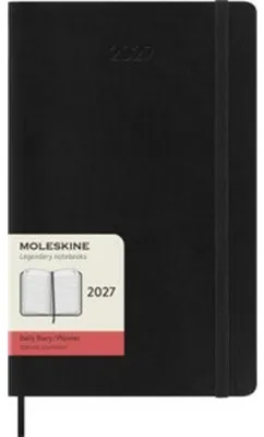 Produktbild von Moleskine Tagesplaner für 12 Monate, 2027, Format L/A5, 1 Tag = 1 Seite, Softcover, Schwarz