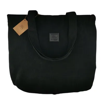 Obrázok produktu pre IDEA HOME Manhattan Cord Bag, Cord Shopper - nákupná taška s magnetickým zapínaním a popruhom cez rameno - čierna