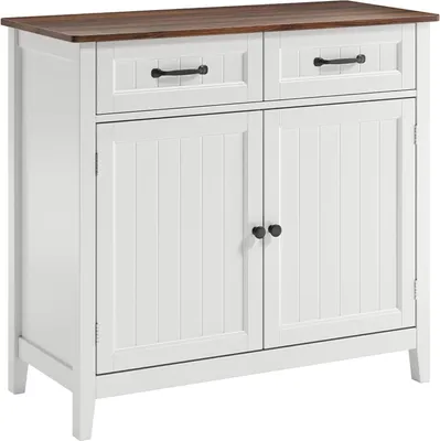 Produktbild von BEALIFE Küchensideboard AP30 90x40x80 cm | 2 Schubladen & 2 Türen, mit Arbeitsplatte | Für Küche, Wohnzimmer, Flur & Esszimmer | Braun