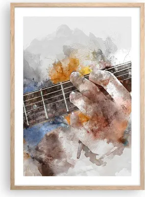 Produktbild von Gerahmtes Poster - Rahmen in heller Eiche - Gitarre Musik - 50x70 cm - Wand Bild - Wanddeko - Wandbilder - Kunstposter - Wandposter - Bilderrahmen - Bilder - Kunstdruck - Wandbild - P2NPA50x70-3448