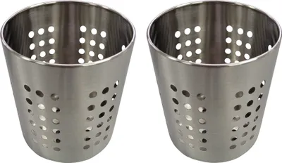 Produktbild von 2er Set Besteckabtropfkorb Besteckkorb Edelstahl Küche Abmessungen 13,8 x 11,5 cm