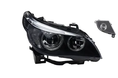 Obrázok produktu pre Predné svetlomety vhodné pre BMW 5 (E60, E61) od 01/2005 do 03/2007, typ D1S, H7, vrátane hmloviek. Katalógové čísla: 63127160194, 63116933176, 63127165568, 6933176, 7160194, 7165568, 63