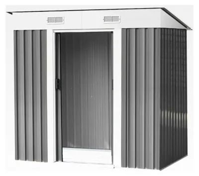 Produktbild von Metallgerätehaus, 4,3 m³ wetterfestes Gartenhaus mit Pultdach und abschließbarer Tür, verzinkter Stahl Geräteschuppen für Garten, BxTxH: 194 x 121 x 181 cm
