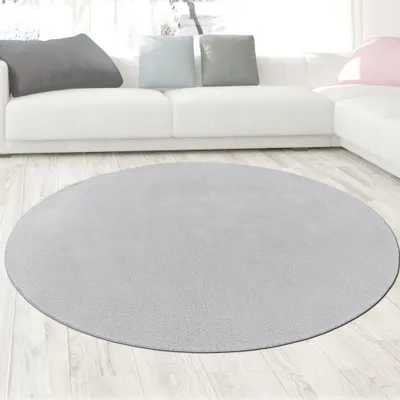 Immagine prodotto di Tappeto moderno argento vellutato, morbido e di facile manutenzione, con riflessi glamour Dimensioni - 120 cm Rotondo