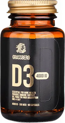 Produktbild von Grassberg Vitamin D3 4000IU (90 Caps) Unflavoured - Vitamine, Mineralien & Gesundheit - Vitamine