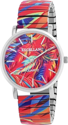 Produktbild von Excellanc Damenuhr mit Edelstahlzugband, silberfarbig/mehrfarbig