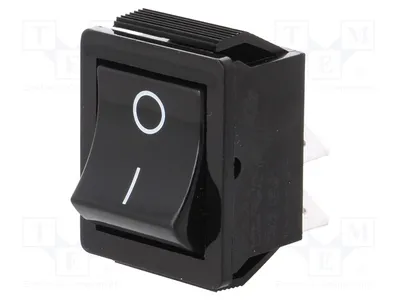 Obrázok produktu pre 1x Spínač ON/OFF, typ C1350VQGBB602AW, výrobca Wippsc, 16A/250VAC, čierna farba, pozícia: 2