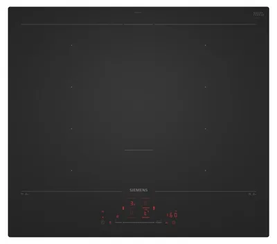 Produktbild von Siemens EX61AHYC1E, Schwarz, Arbeitsplatte, 59.2 cm, Zonen-Induktionskochfeld, Glaskeramik, 4 Zone(n)