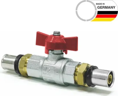 Produktbild von THPRESS Pressfitting Kugelhahn Flügelgriff (Heizung) mit TH-Kontur, Größe 26x3