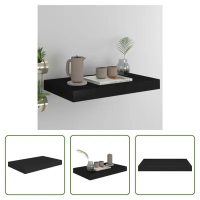 Produktbild von The Living Store Schwebendes Wandregal Schwarz 40x23x3,8 cm MDF