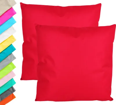 Produktbild von JACK 2er Set Outdoor Kissenhülle Kissenbezug 45x45cm Wasserfest Sitzkissen Lounge Kissen Garten Stuhl Lotus Effekt, Farbe:Rot
