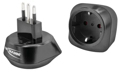 Produktbild von ANSMANN Reiseadapter Italien - Schuko Reisestecker mit Schutzklasse 1 & 2