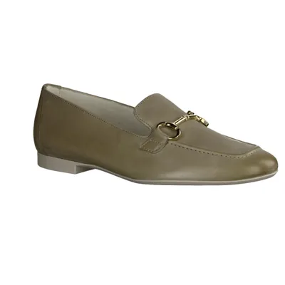 Produktbild von Paul Green 2596-203 Slipper, Damen, Leder, Hunter, elegante Slipper, Mokassin - Damenschuhe Slipper / Trotteur, Grün, leder (prime calf), absatzhöhe: 10 mm