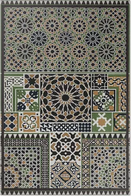 Produktbild von Moresque von Albert Racinet – Vinyl Fußmatte – 140x210 cm – Rutschfest, Pflegeleicht & Langlebig