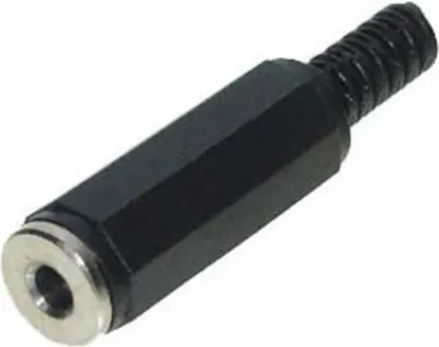Obrázok produktu pre 3,5 mm jack spojka, mono, 2-pin, plastové puzdro (22220511)
