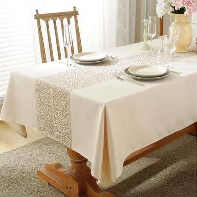 Produktbild von Unyqoos® Tischdecke abwaschbar Kaki 100 x 140 cm – wasserabweisend, kratzfest, dickes Baumwoll‑Leinen, rechteckiger Tischschutz für Innen & Außen