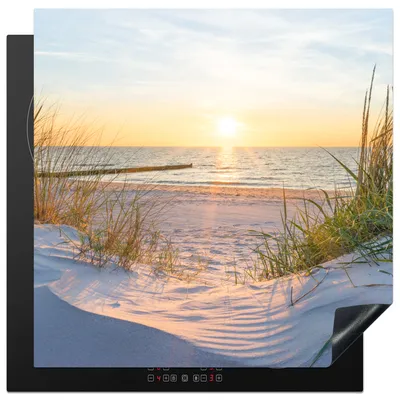 Obrázek produktu pro KitchenYeah® Krycí deska na sporák pláž - slunce - duna - tráva - písek - horizont, 78x78cm, dekorace do kuchyně, keramická krycí deska na sporák, krycí deska na sporák