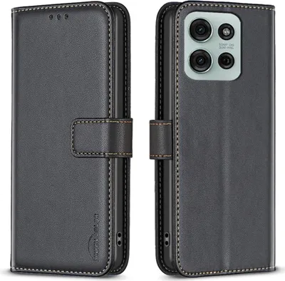 Produktbild von Motorola Moto G75 Hülle - BINFEN Klapphülle - Schwarz