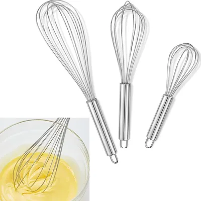 Produktbild von Schneebesen Set 3Teilig Schneebesen Edelstahl 6/8/10 Zoll Ballonschneebesen