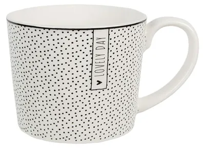 Produktbild von Clayre & Eef Tasse 275 ml Weiß Keramik Punkte