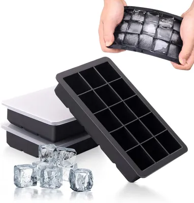 Produktbild von 3er-Pack für 45 große Eiswürfel ideal für Partys und Whiskey