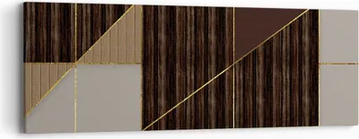 Produktbild von Bild auf Leinwand - Leinwandbild - Einteilig - Rechtecke Quadrate Braun - 90x30cm - Wand Bild - Wanddeko - Wandbilder - Leinwanddruck - Bilder - Wanddekoration - Leinwand bilder - AB90x30-4610