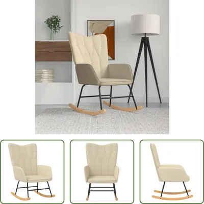 Produktbild von The Living Store Schaukelstuhl Creme Stoff