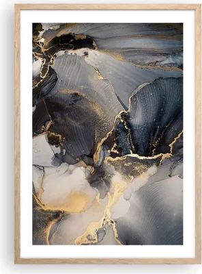 Produktbild von Gerahmtes Poster - Rahmen in heller Eiche - Dunkel Abstraktion Gold - 50x70 cm - Wand Bild - Wanddeko - Wandbilder - Kunstposter - Wandposter - Bilderrahmen - Bilder - Kunstdruck - P2NPA50x70-4824