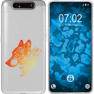 Produktbild von PhoneNatic Case kompatibel mit Samsung Galaxy A80 Silikon-Hülle Floral Wolf M3-2