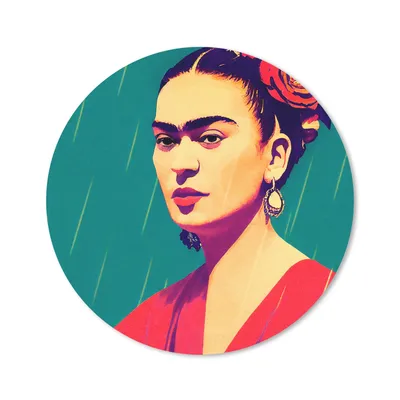 Produktbild von MuchoWow® Mauspad Mousepad Porträt - Frida Kahlo - Frau - Vintage - Rot 20x20 cm - Mousepads - Maus Mat - Pad - Mausunterlage - Schreibtischmatte