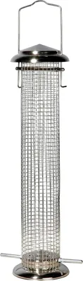 Zdjęcie produktu dla Karmnik dla ptaków na stojaku, stalowy, średnica 9,5 x 39 cm, do ogrodu i balkonu