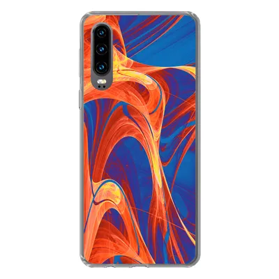 Produktbild von MuchoWow® Handyhülle Schutzhülle Hülle für Huawei P30 Kunst - Wellen - Farbe - Psychedelisch Silikon Softcase Handy Hülle - Kartenbesitzer