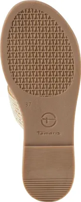 Produktbild von Tamaris Damen Pantolette Leder mit Strass und Perlen 1-27113-42, Größe:37 EU, Farbe:Beige