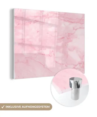 Obrázek produktu pro MuchoWow® Skleněné obrázky - Obrázky na zeď - Fotografie na skleněném mramoru - Růžová - Textura - Elegantní dekorace na zeď 80x60 cm ze skla - Akrylový skleněný obraz - Akrylové obrázky - Nástěnné dekorace