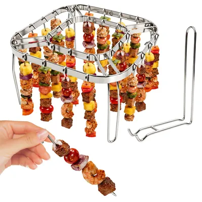 Fritteusenkorb aus Edelstahl, 36 Spieße, Hebeklemme, 15,5 cm
