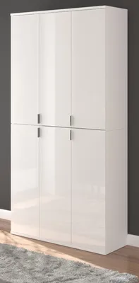 Produktbild von Garderobenschrank "SystemX" weiß Hochglanz Mehrzweckschrank 91 x 193 cm