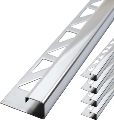 Produktbild von Dalsys 5x Fliesenschiene Eckprofil 2,5m x 10mm Quadratprofil Edelstahl Poliert, Fliesenprofil
