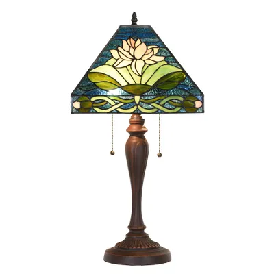 Produktbild von LumiLamp 5LL-5618 Tischlampe Tiffany Grün Blau 31x31x61cm